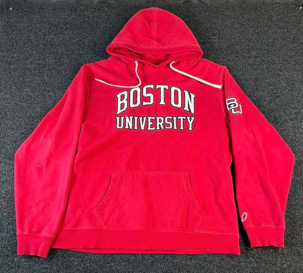 League Boston University Red Stadium Pullover Hoodie Size XL